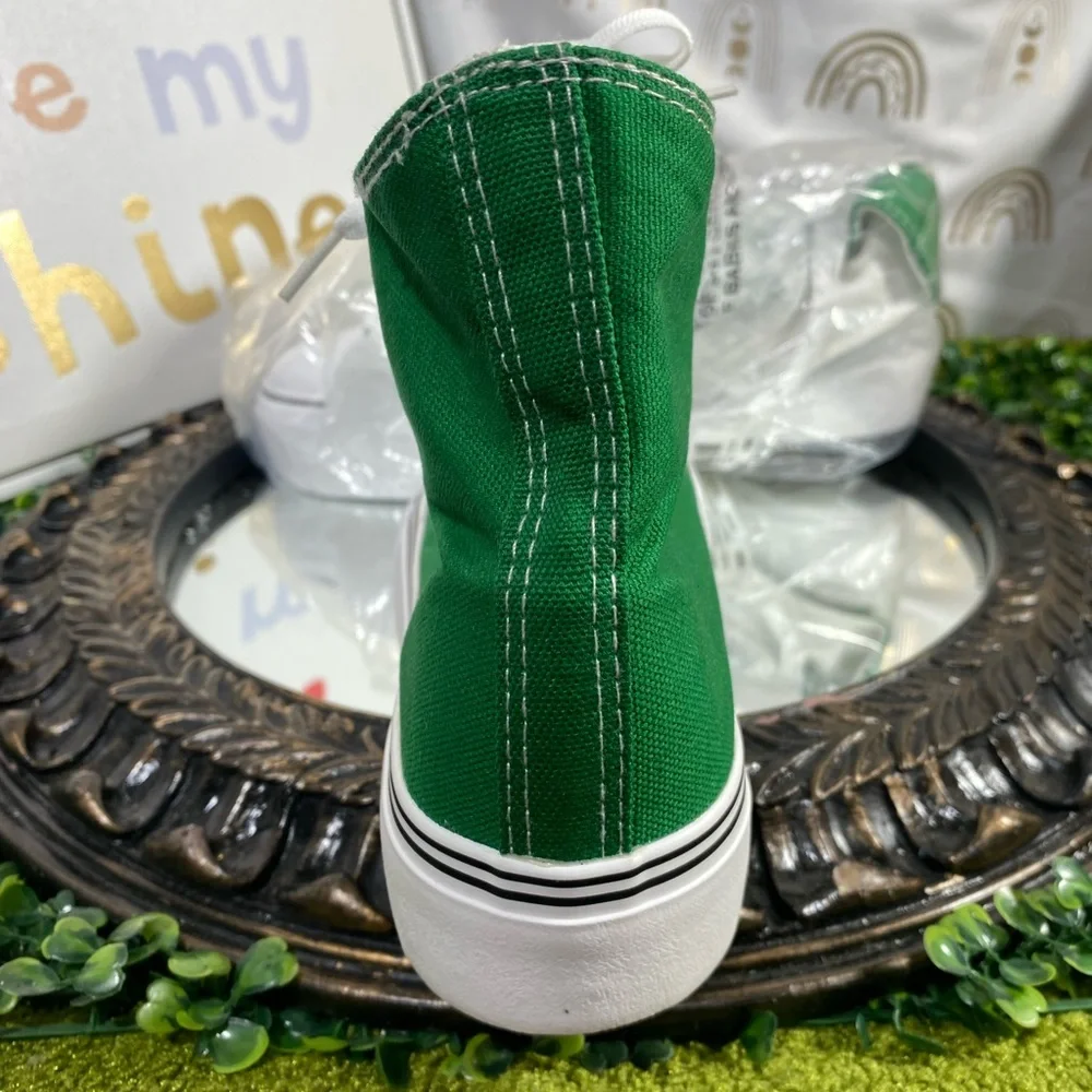Green High-Top Platform Sneakers